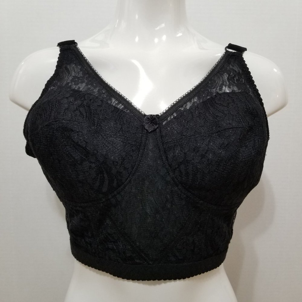 Smart Fit bra 40C floral lace longline no underwire five hooks thick strap 40675